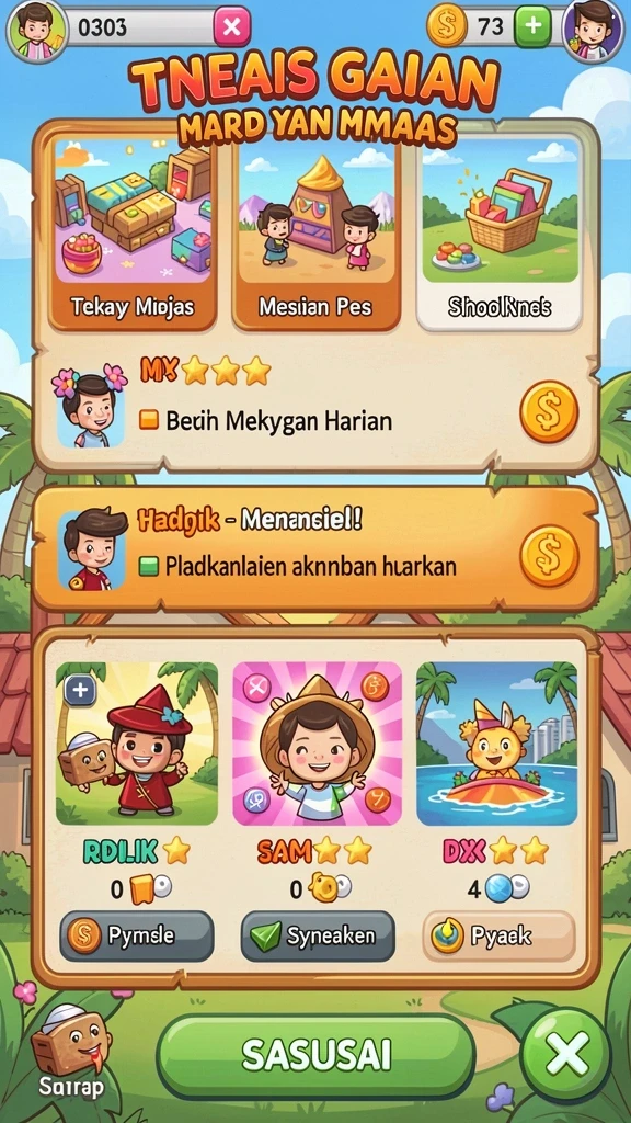 Beragam karakter dengan desain unik dan menarik.