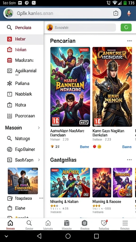 Ruang pertarungan yang mendebarkan dan dinamis.