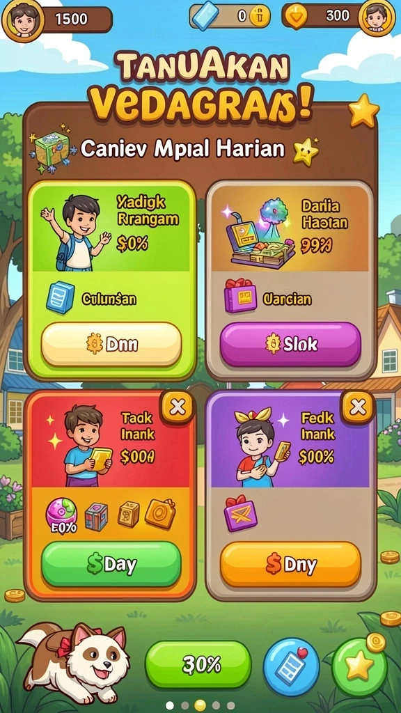 Pengaturan level yang bervariasi dan penuh warna.