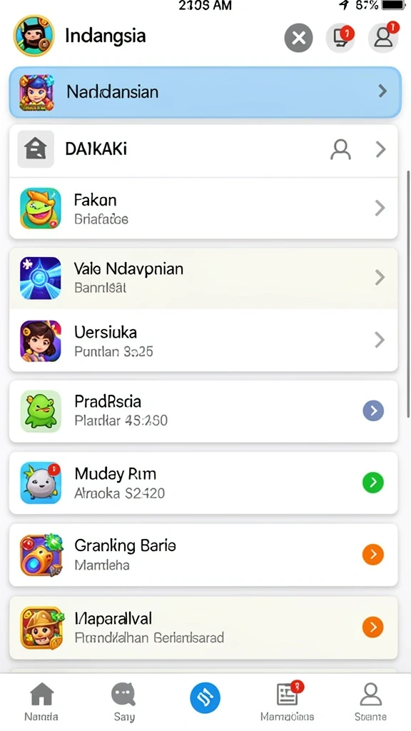 Tampilan dasbor permainan yang menarik
