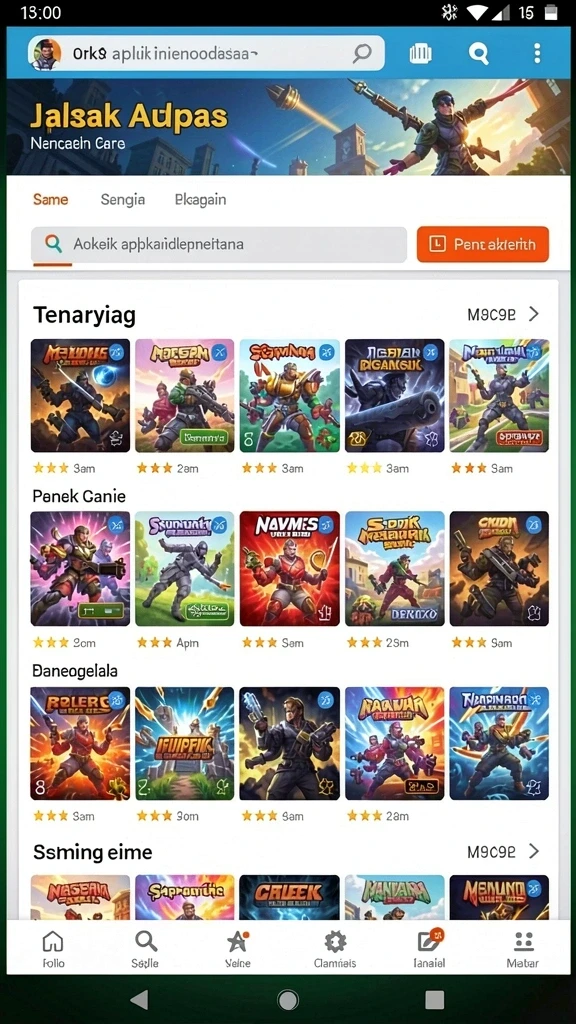 Tampilan awal permainan yang menarik dan interaktif.