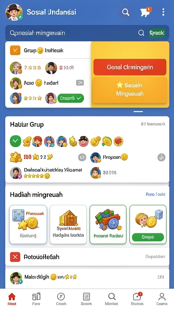 Fitur komunitas yang memungkinkan interaksi antar pemain.
